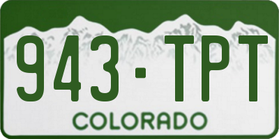 CO license plate 943TPT