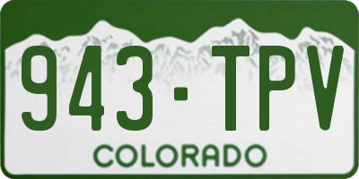 CO license plate 943TPV