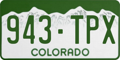 CO license plate 943TPX