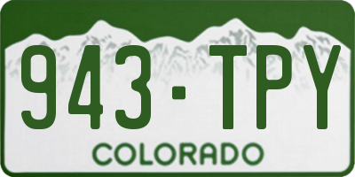 CO license plate 943TPY