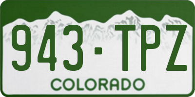 CO license plate 943TPZ