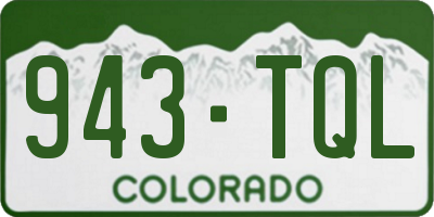 CO license plate 943TQL