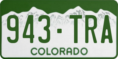 CO license plate 943TRA