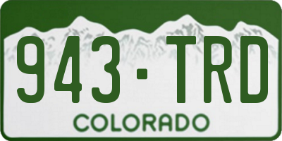 CO license plate 943TRD