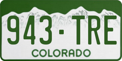 CO license plate 943TRE