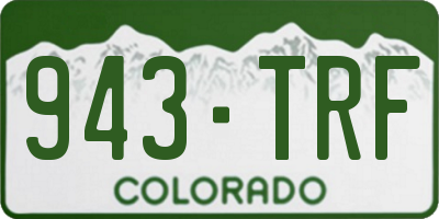 CO license plate 943TRF