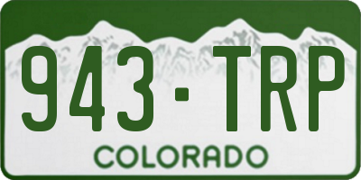 CO license plate 943TRP