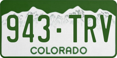 CO license plate 943TRV