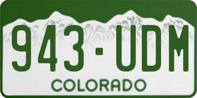 CO license plate 943UDM