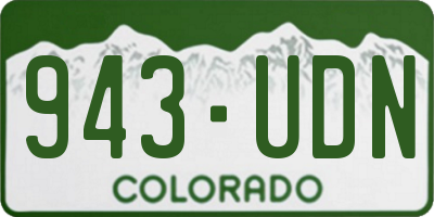 CO license plate 943UDN