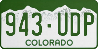 CO license plate 943UDP