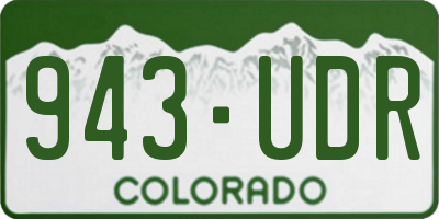 CO license plate 943UDR