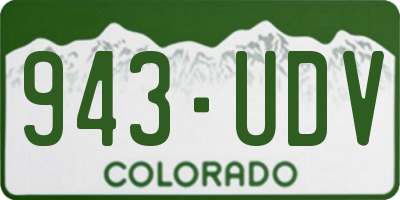 CO license plate 943UDV