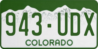 CO license plate 943UDX