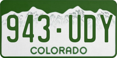 CO license plate 943UDY