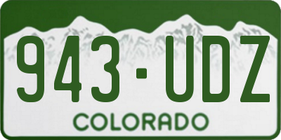 CO license plate 943UDZ