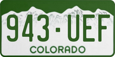 CO license plate 943UEF