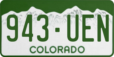 CO license plate 943UEN