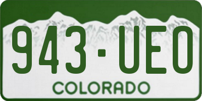 CO license plate 943UEO