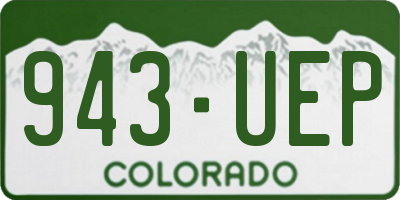 CO license plate 943UEP