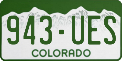 CO license plate 943UES