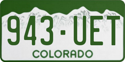 CO license plate 943UET