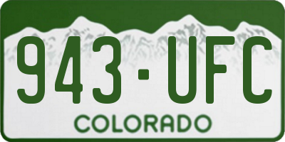 CO license plate 943UFC