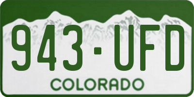 CO license plate 943UFD