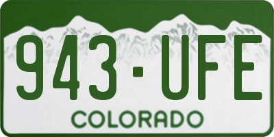 CO license plate 943UFE