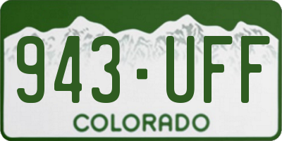 CO license plate 943UFF