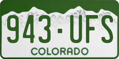 CO license plate 943UFS