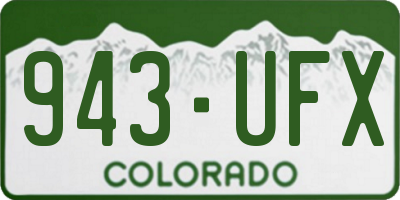 CO license plate 943UFX