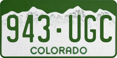 CO license plate 943UGC