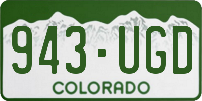 CO license plate 943UGD