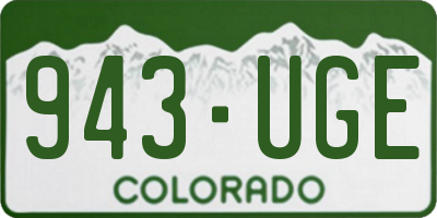 CO license plate 943UGE