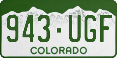 CO license plate 943UGF