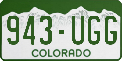 CO license plate 943UGG