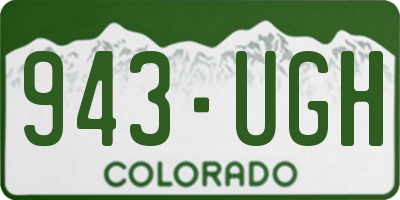 CO license plate 943UGH