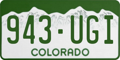 CO license plate 943UGI