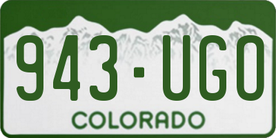 CO license plate 943UGO