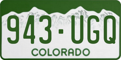CO license plate 943UGQ