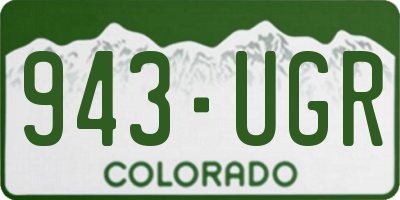 CO license plate 943UGR