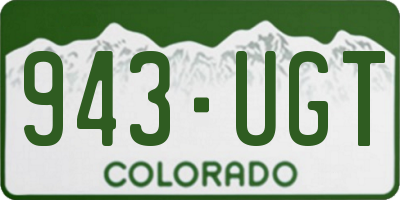 CO license plate 943UGT