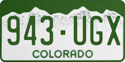 CO license plate 943UGX