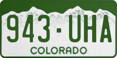 CO license plate 943UHA