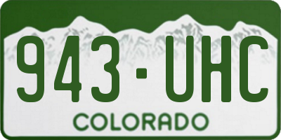 CO license plate 943UHC