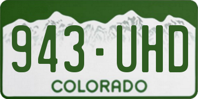 CO license plate 943UHD