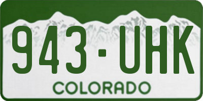 CO license plate 943UHK