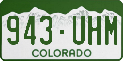 CO license plate 943UHM