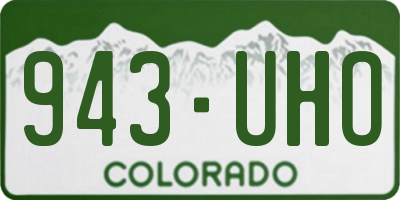 CO license plate 943UHO